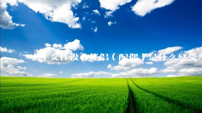 中年女性没有伴侣（配偶）是什么感受？